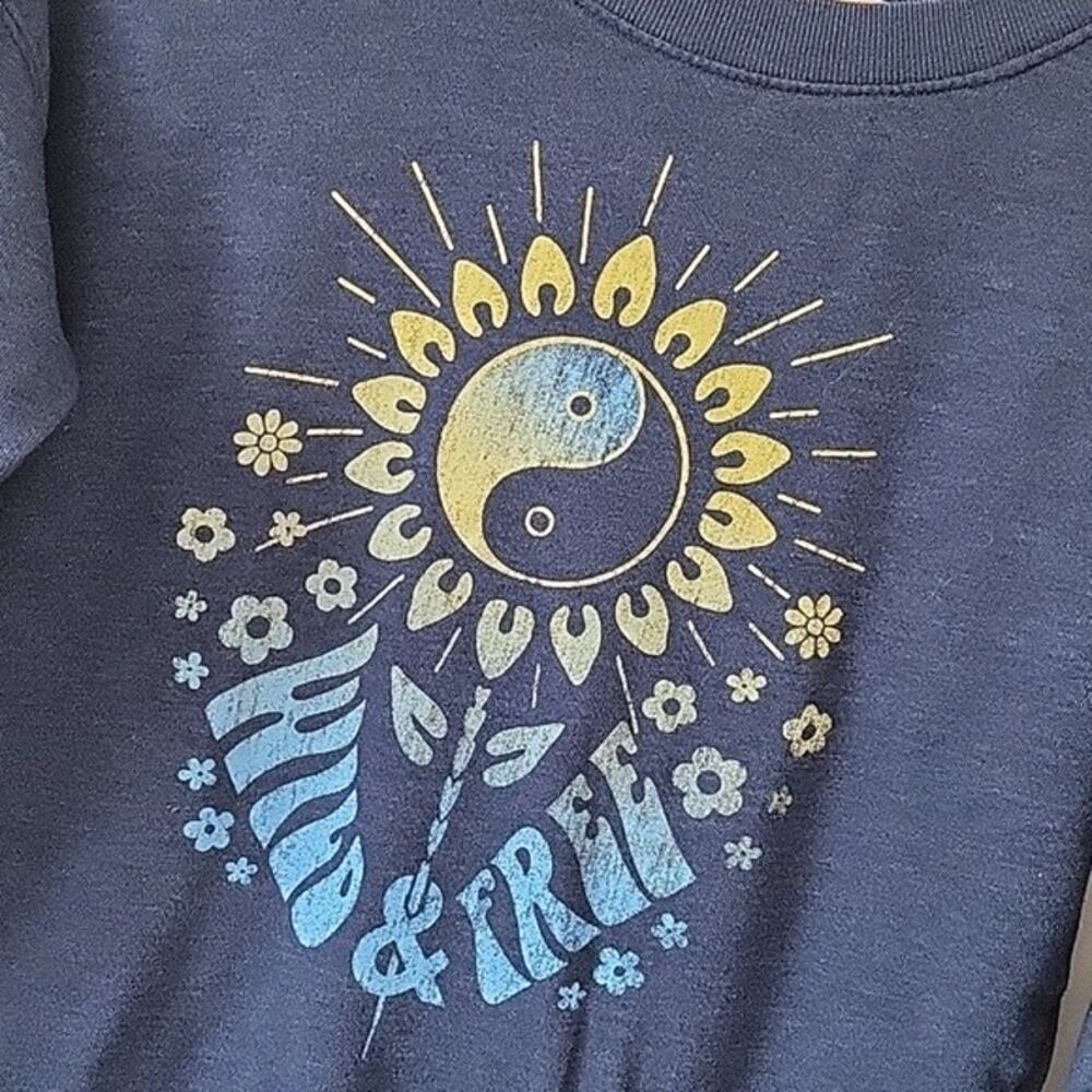[aero] Live Love Dream Navy Crewneck Sweatshirt Wild &‎ Free Size Small S - Picture 2 of 5